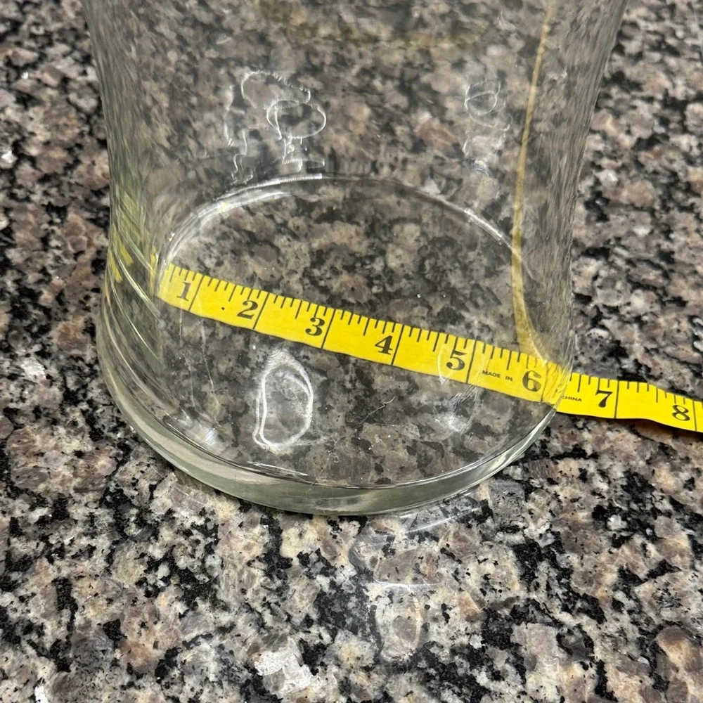 Clear wide mouth Glass Vase 8 inches by 6.5 inches